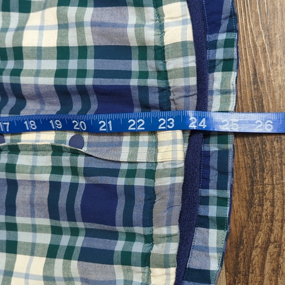 L.L. Bean Fleece-Lined Flannel Shirt, Snap-Front Plaid Size Small in Blue/Green - Picture 8 of 12